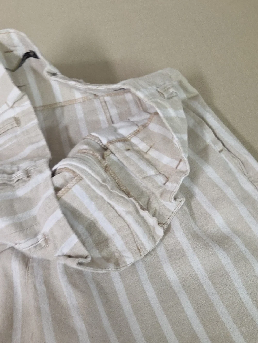 Abercrombie Linen 90s Style/ High Waist/  Pinstripe Size Med - Picture 4 of 6